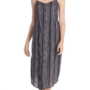 Striped Button-Down Midi Dress